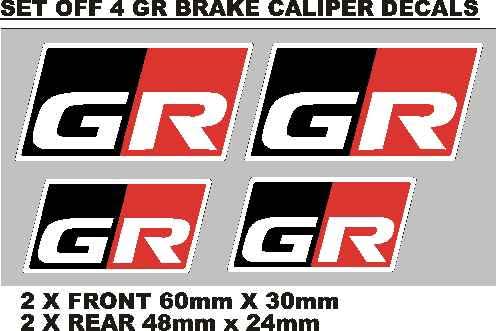 Toyota GR brake caliper stickers decals sets - Private Seller