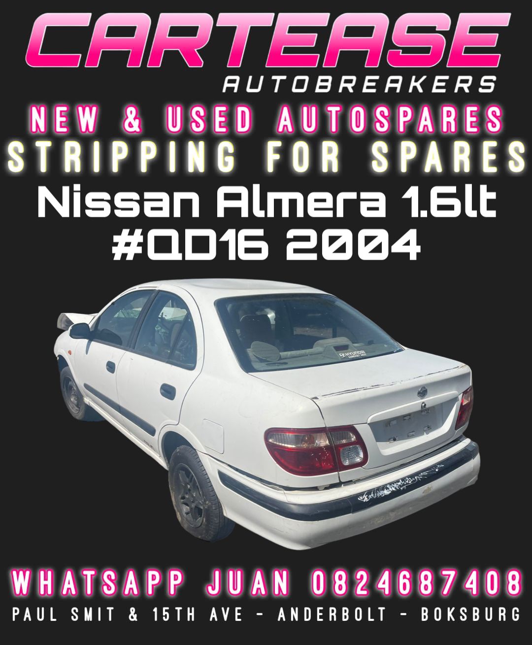 NISSAN ALMERA 1.6LT #QD16 2004 STRIPPING FOR SPARES (ZCBB) - Private Seller NISSAN ALMERA 1.6LT #QD16 2004 STRIPPING FOR SPARES (ZCBB) - Private Seller