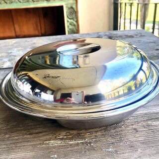 Vintage, art Deco silver plated entree dish - Walker & Hall dated 1938