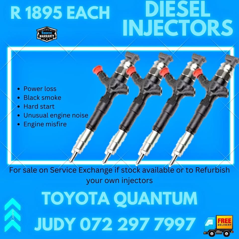 Toyota Quantum Diesel Injectors for sale on service exchange or to recon