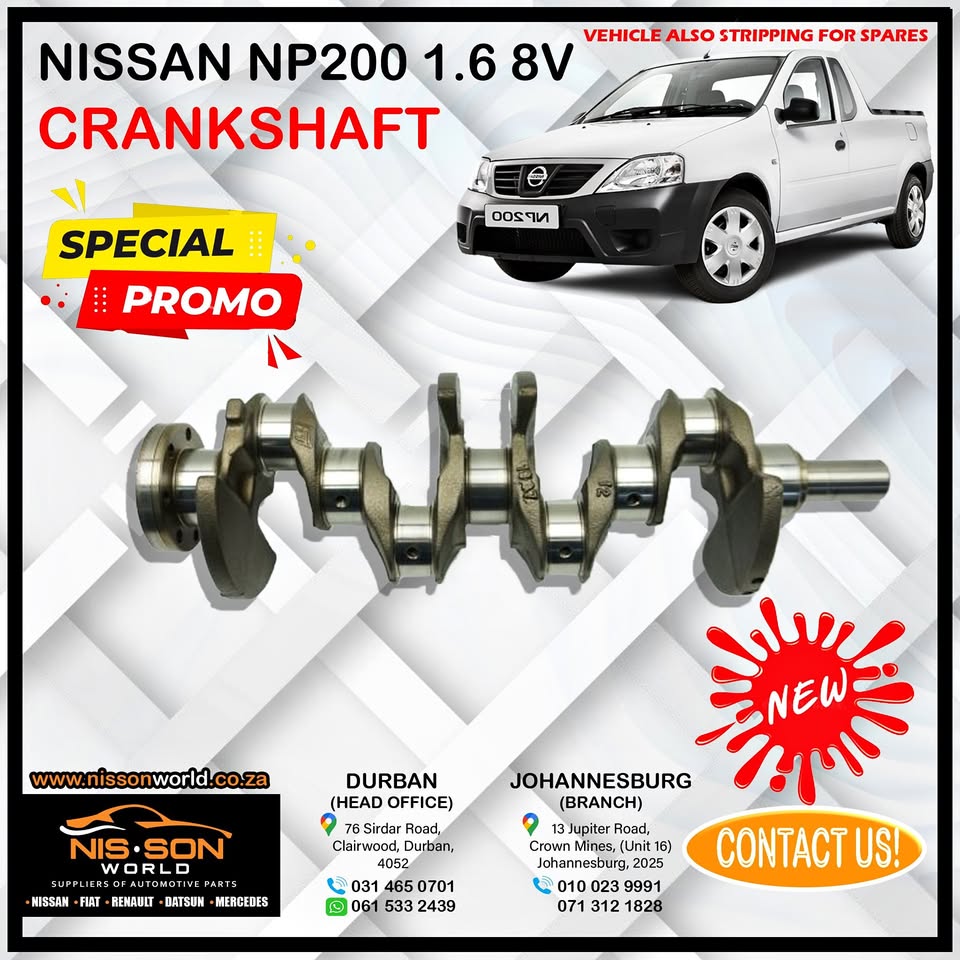 NISSAN NP200 1.6 8V CRANKSHAFT - Private Seller NISSAN NP200 1.6 8V CRANKSHAFT - Private Seller