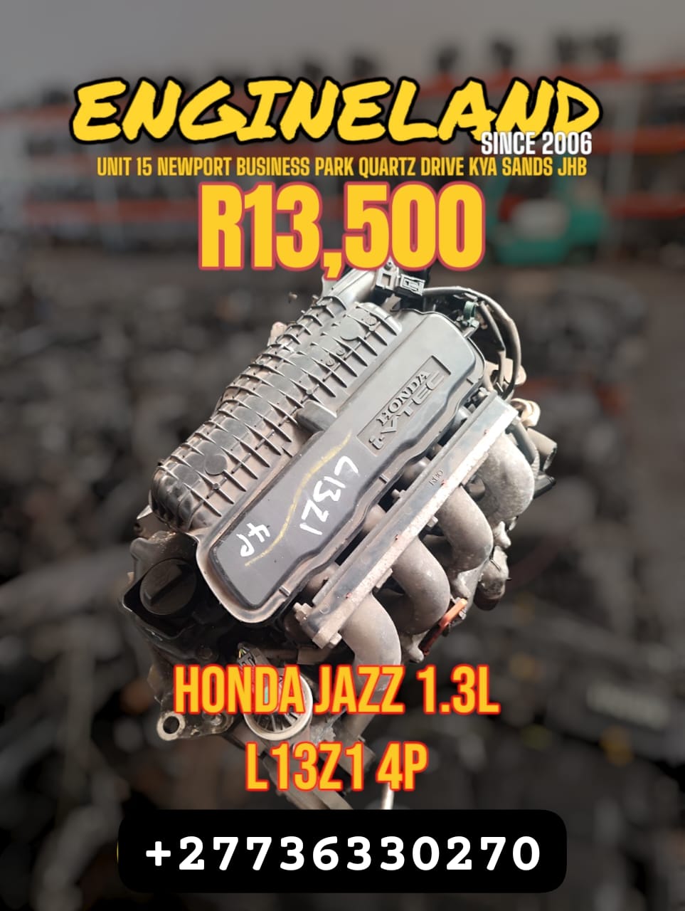 HONDA JAZZ 1.3L L13Z1 4P ENGINE. - Private Seller