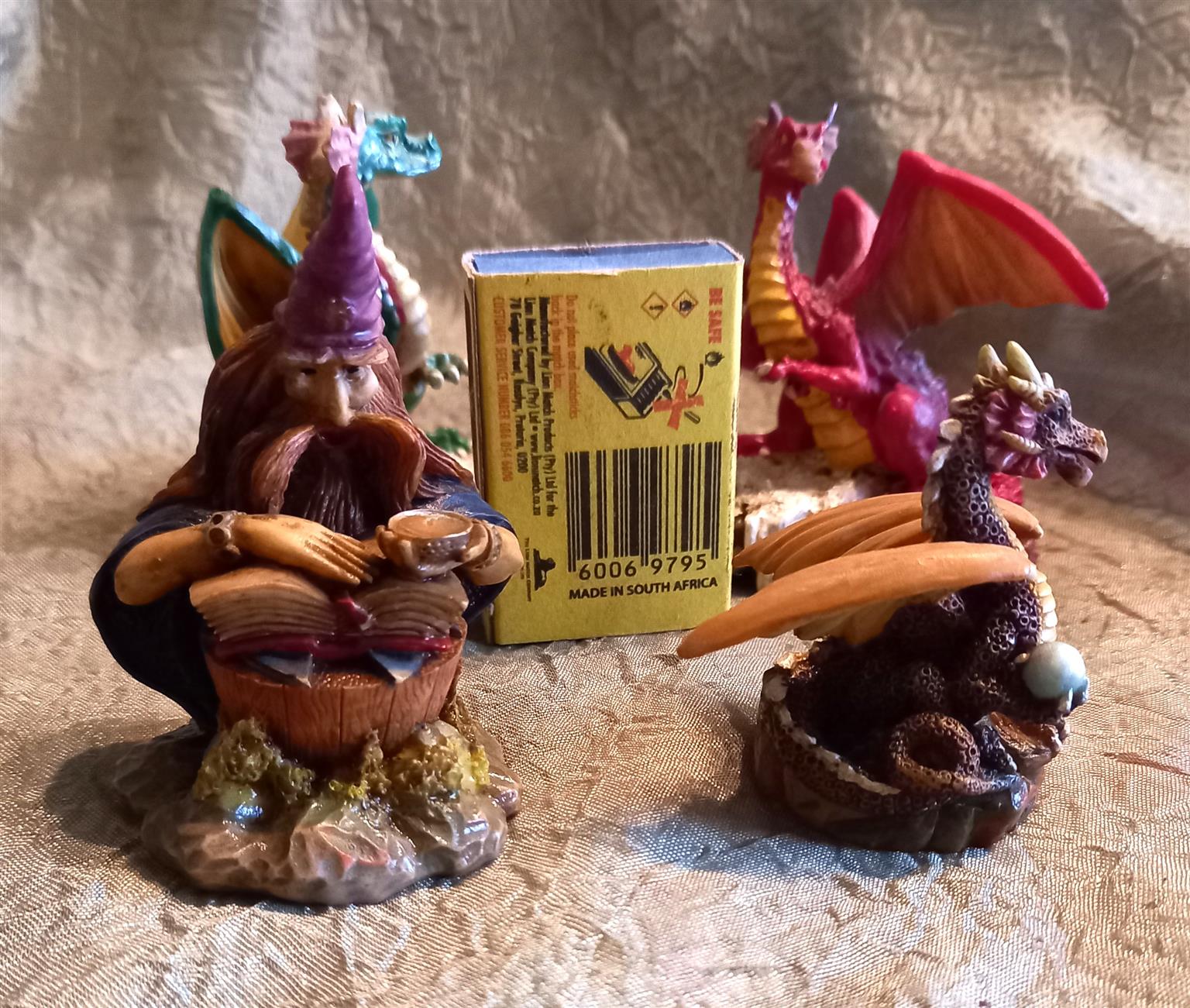 Fantasy resin sculpture set of 4