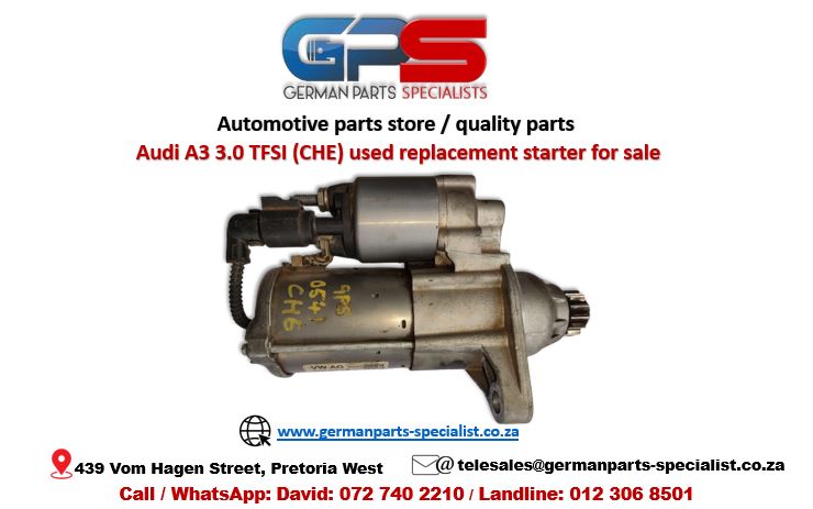 Audi A3 3.0 TFSI (CHE) used replacement starter for sale - Private Seller Audi A3 3.0 TFSI (CHE) used replacement starter for sale - Private Seller