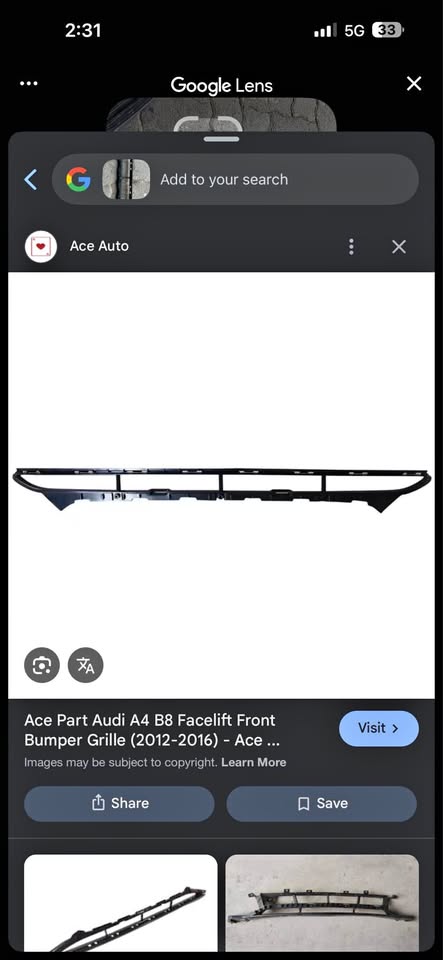 Audi a4 b8 lower bumper grille - Private Seller Audi a4 b8 lower bumper grille - Private Seller