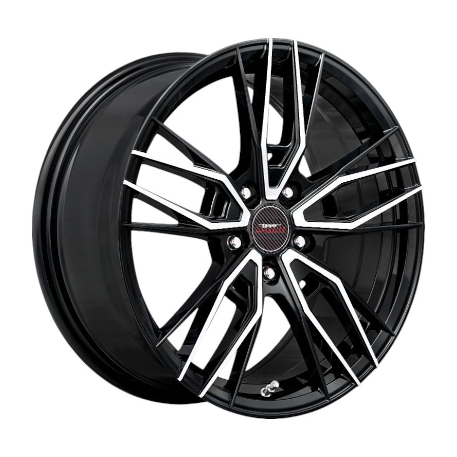15″ A-Line Axle 4/100 Black Machine Face Alloy Wheels