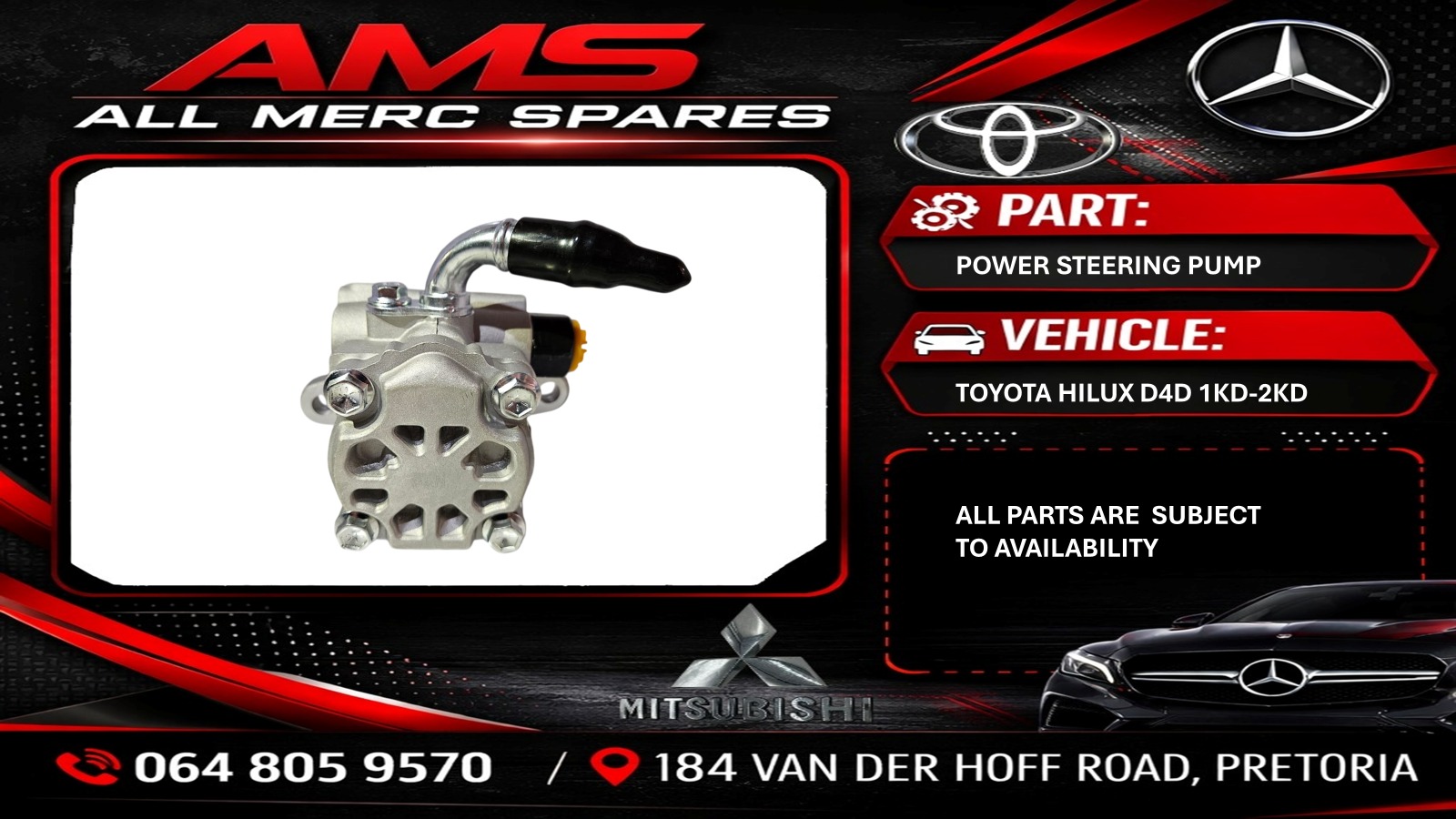 NEW Toyota Hilux D4D 1KD / 2KD Power Steering Pump - Private Seller NEW Toyota Hilux D4D 1KD / 2KD Power Steering Pump - Private Seller