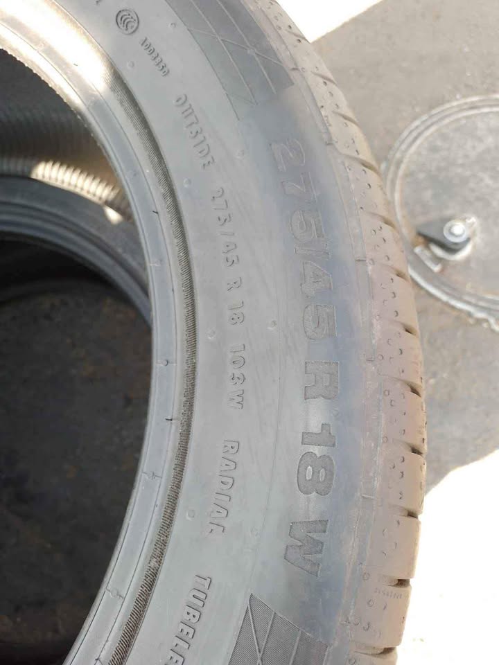 2 X 275/45/18 continental tyres with sufficient thread - Private Seller