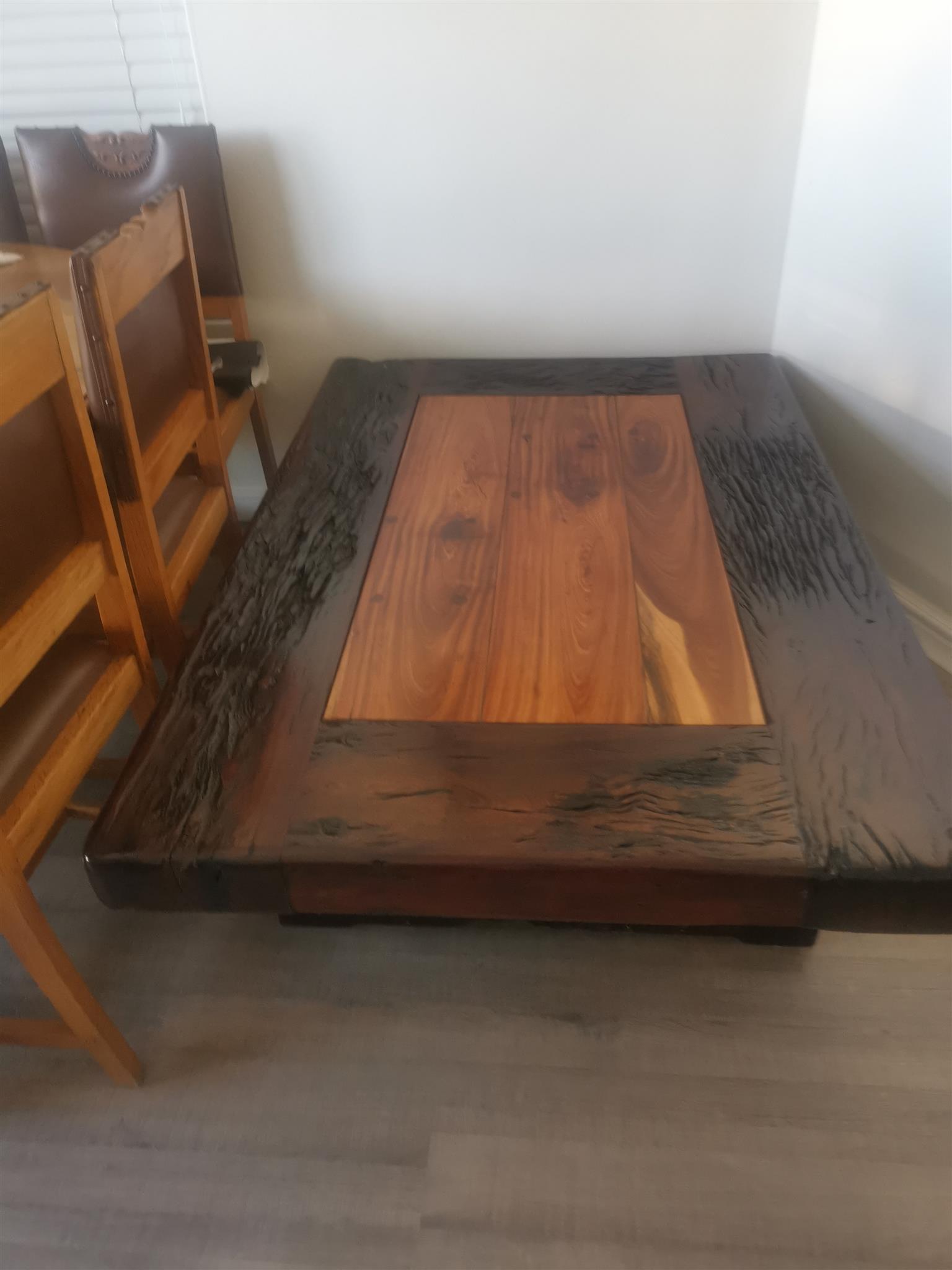 Sleeper wood coffee table