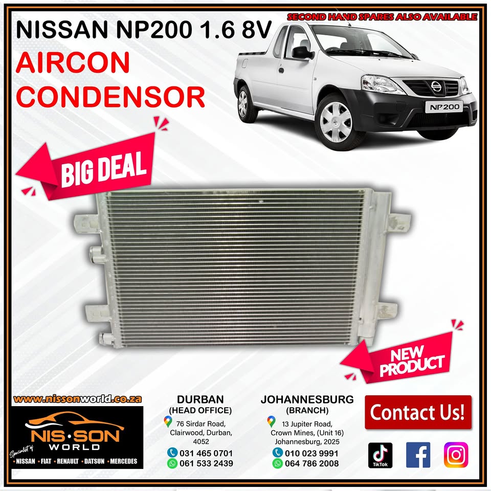 NISSAN NP200 1.6 8V AIRCON CONDENSOR - Private Seller NISSAN NP200 1.6 8V AIRCON CONDENSOR - Private Seller