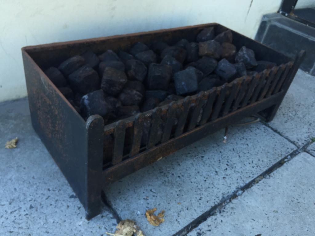 Medium sized fireplace grate with Gas fired mechanism with permanent coals!
