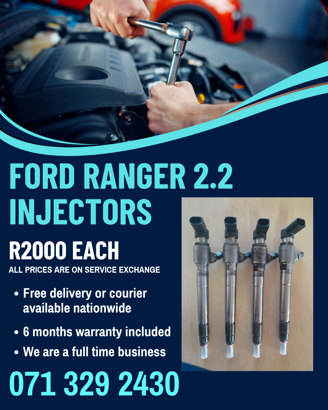 FORD RANGER 2,2 INJECTORS FOR SALE WITH WARRANTY - Private Seller