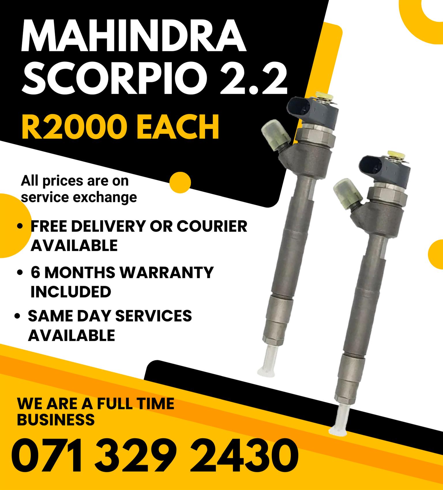 MAHINDRA SCORPIO 2.2 INJECTORS FOR SALE WITH WARRANTY - Private Seller MAHINDRA SCORPIO 2.2 INJECTORS FOR SALE WITH WARRANTY - Private Seller