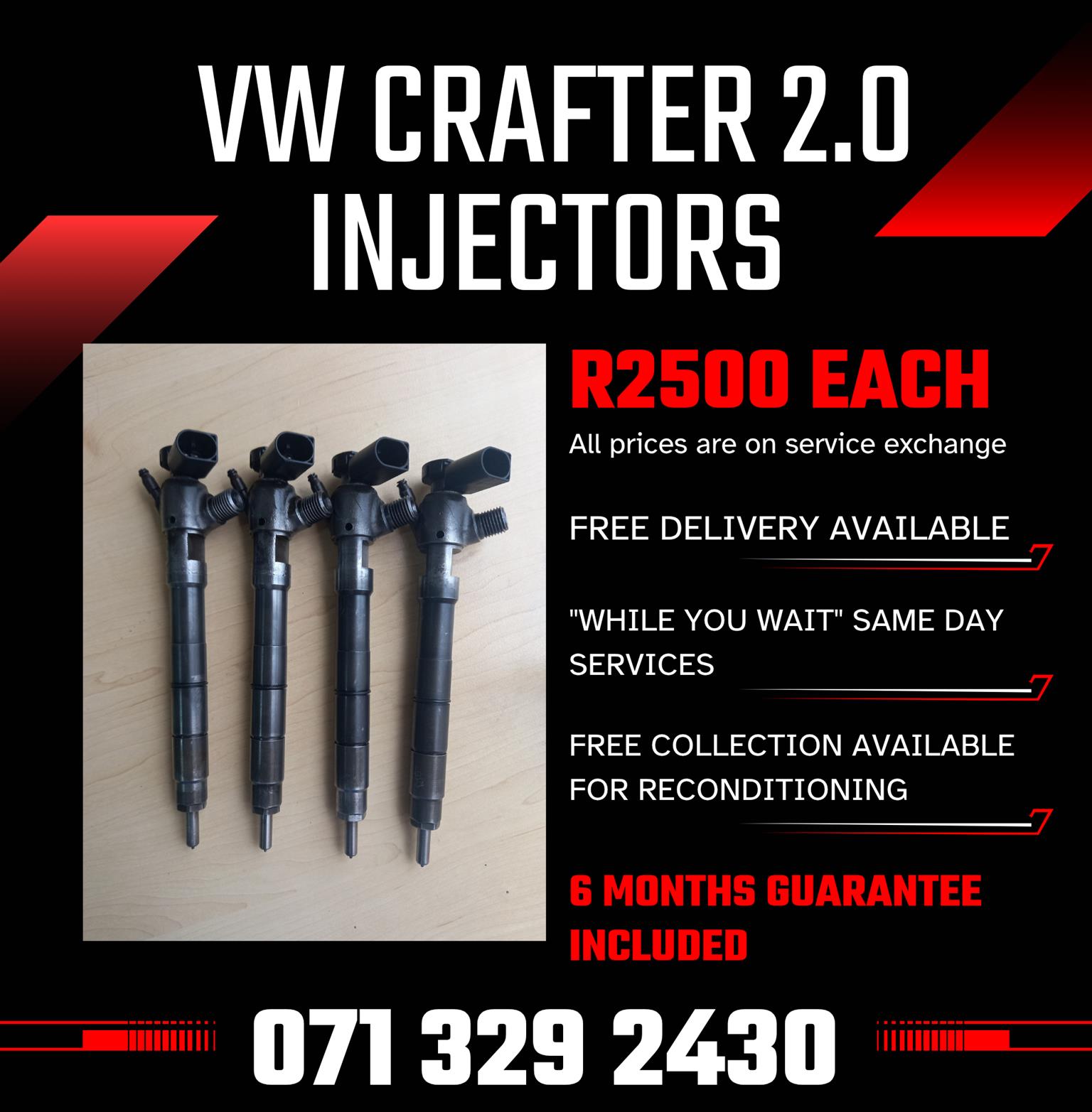 VW CRAFTER 2.0 DIESEL INJECTORS FOR SALE WITH WARRANTY - Private Seller VW CRAFTER 2.0 DIESEL INJECTORS FOR SALE WITH WARRANTY - Private Seller
