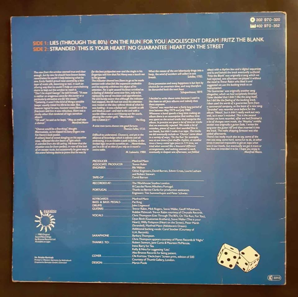 Manfred Mann's Earth Band - Chance LP Record