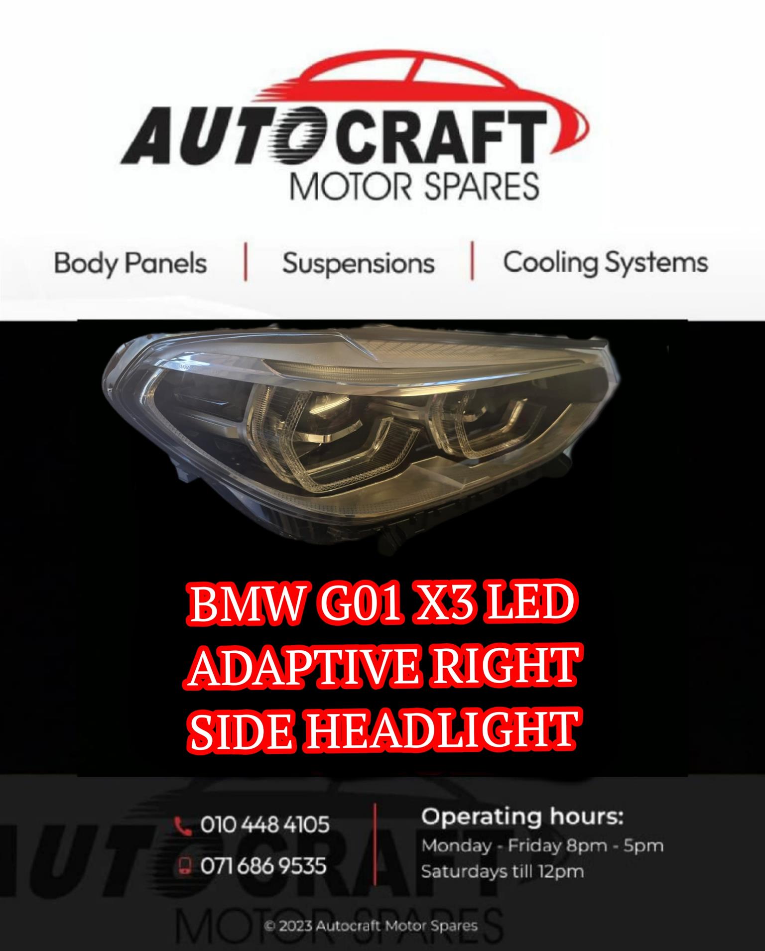 BMW G01 X3 LED adaptive right side headlight