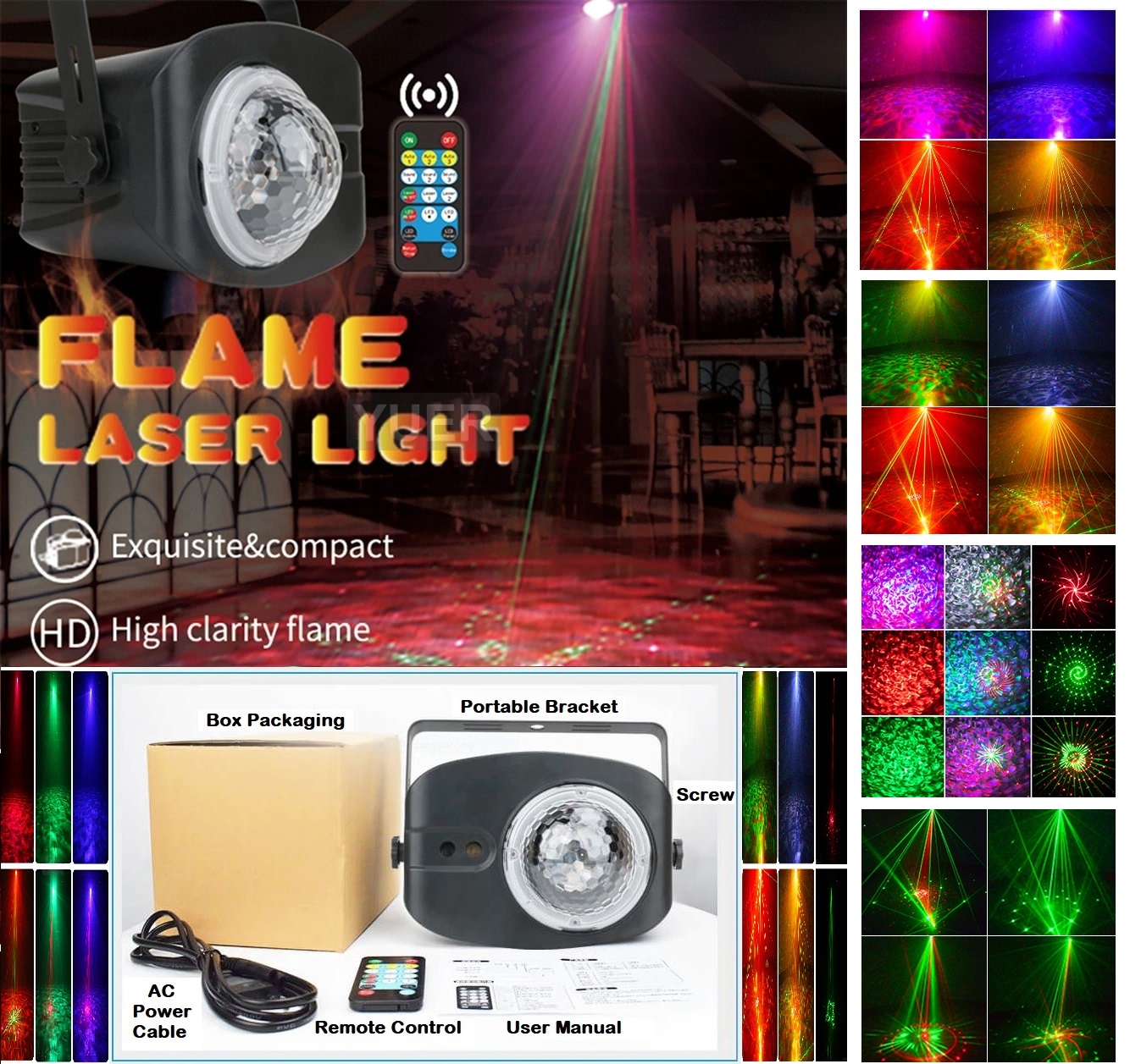 Big Professional Disco Stage DJ Party Flame Laser LED Light. Stunning Show. NEW