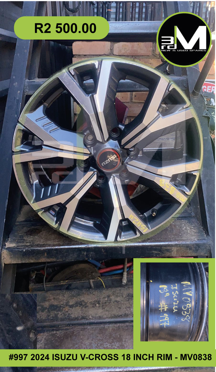 997-2024 ISUZU V-CROSS 18 INCH RIM-MV0838