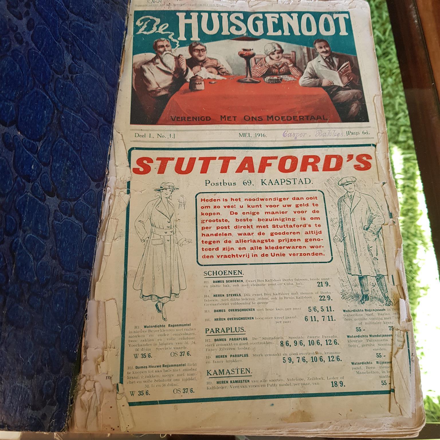 Huisgenoot – eersteTwaalf uitgawes in bundel vorm (oorspronklike) Huisgenoot – eersteTwaalf uitgawes in bundel vorm (oorspronklike)