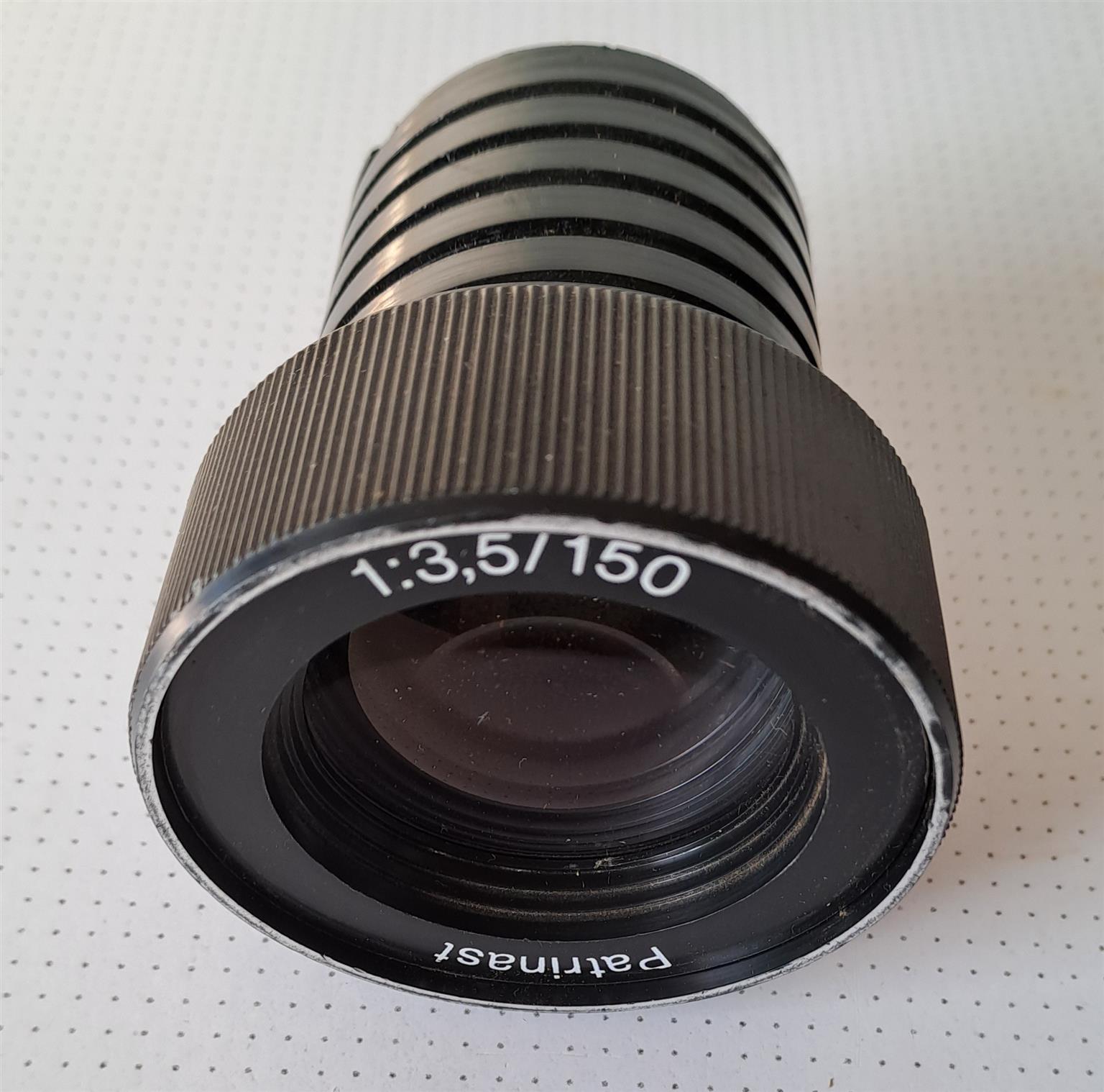 Objective / Lens Patrinast 1:3,0 / f=150.Used one. Slide projector lens:  =Diam