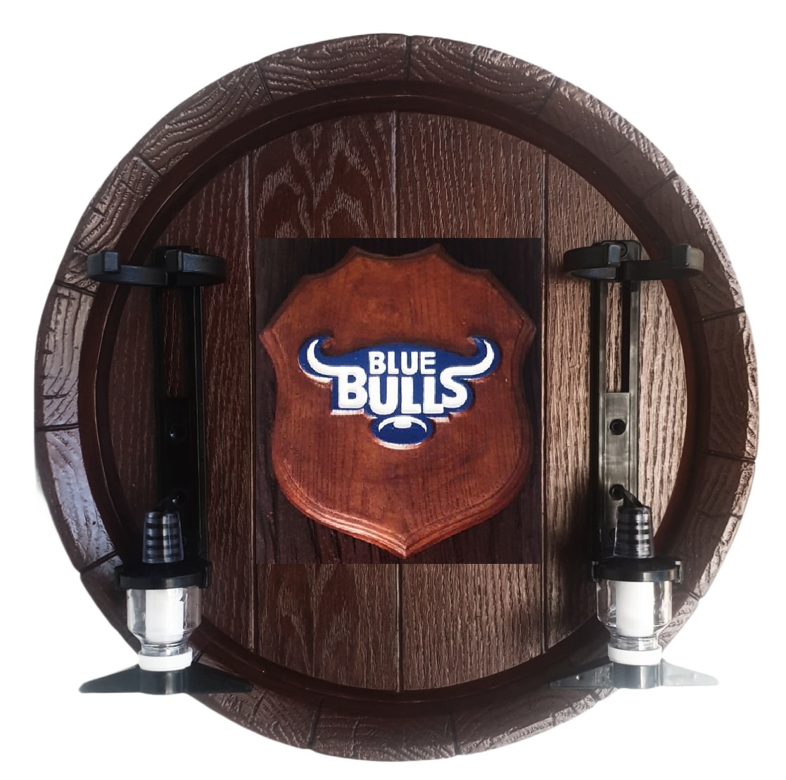 Blue Bulls Rugby Liquor Dispenser LGE Barrel End with 2 Optics Brand New Product Blue Bulls Rugby Liquor Dispenser LGE Barrel End with 2 Optics Brand New Product