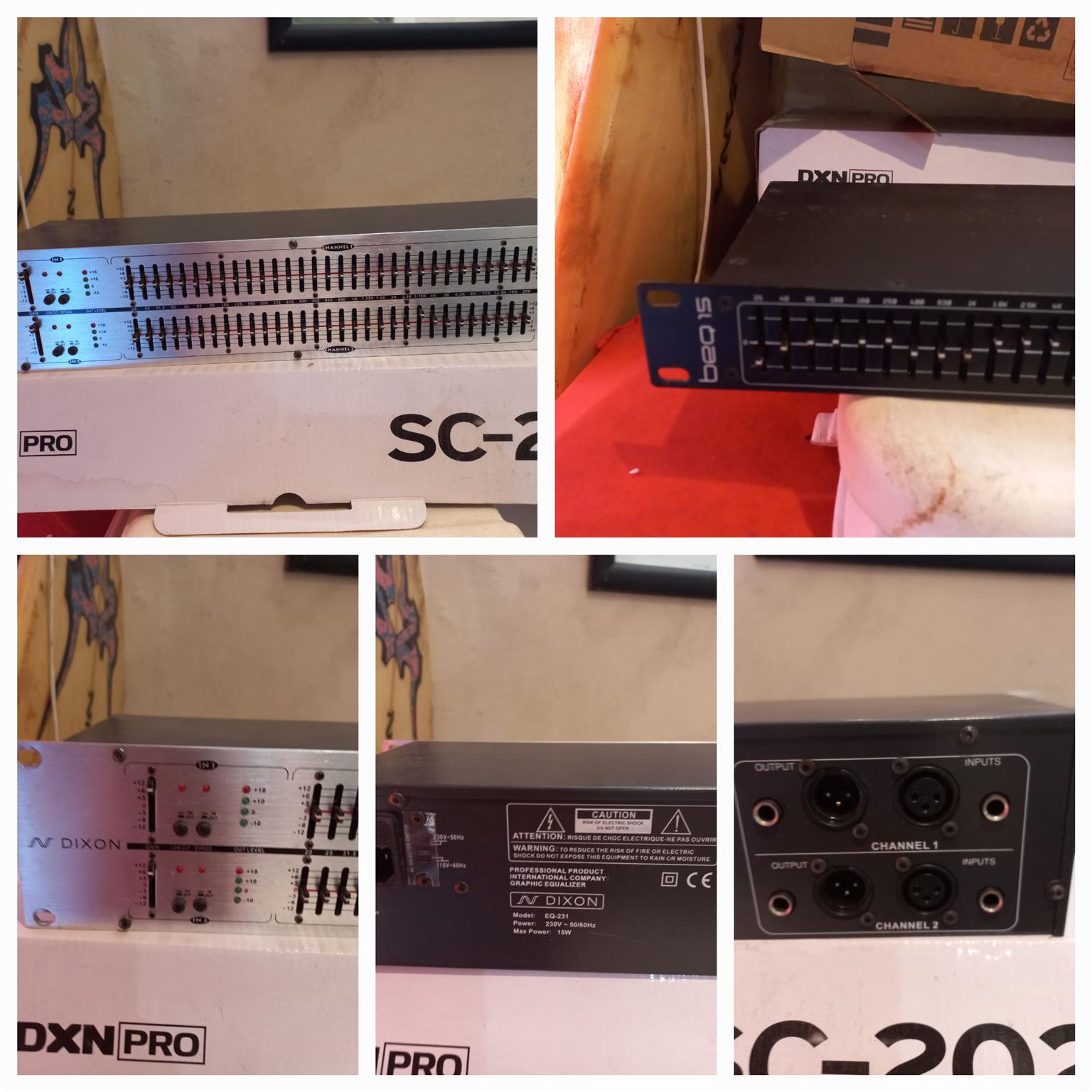 music items,amps,mixers,equaliser