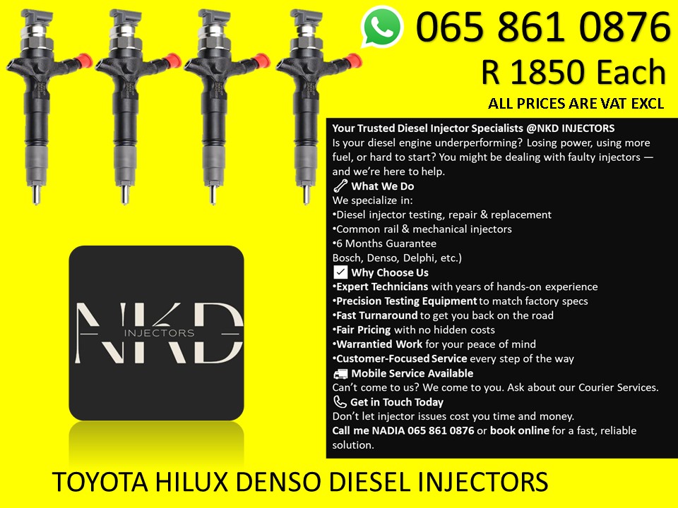 HILUX TOYOTA DIESEL INJECTORS FOR SALE - Private Seller HILUX TOYOTA DIESEL INJECTORS FOR SALE - Private Seller