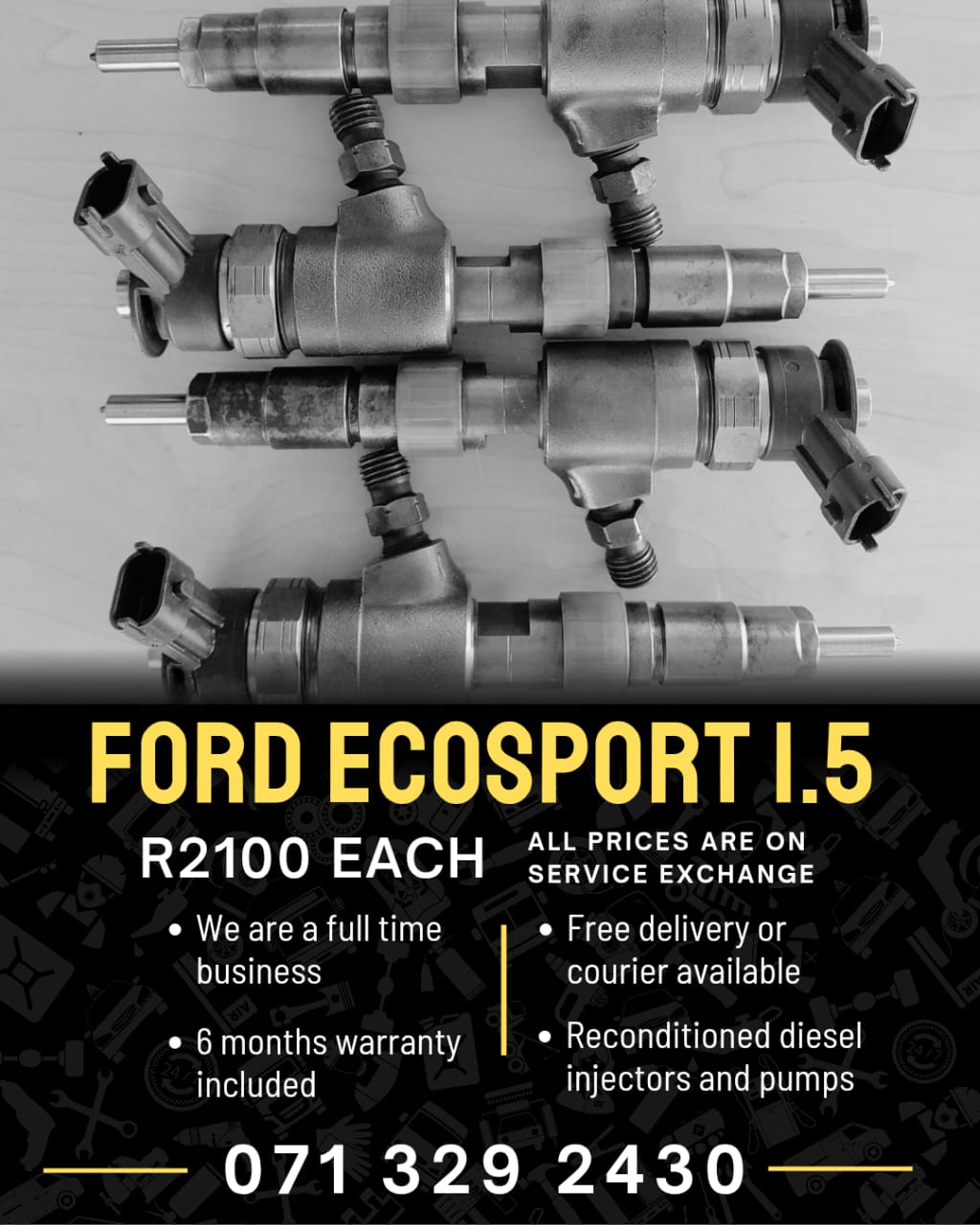 FORD ECOSPORT 1.5 INJECTORS FOR SALE WITH WARRANTY - Private Seller FORD ECOSPORT 1.5 INJECTORS FOR SALE WITH WARRANTY - Private Seller