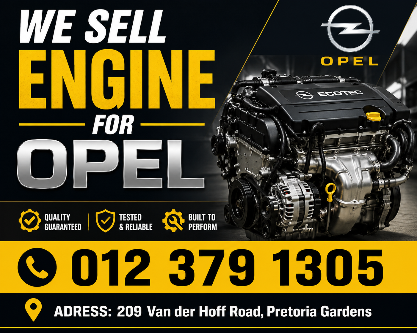 WE SELL OPEL ENGINE - Private Seller WE SELL OPEL ENGINE - Private Seller