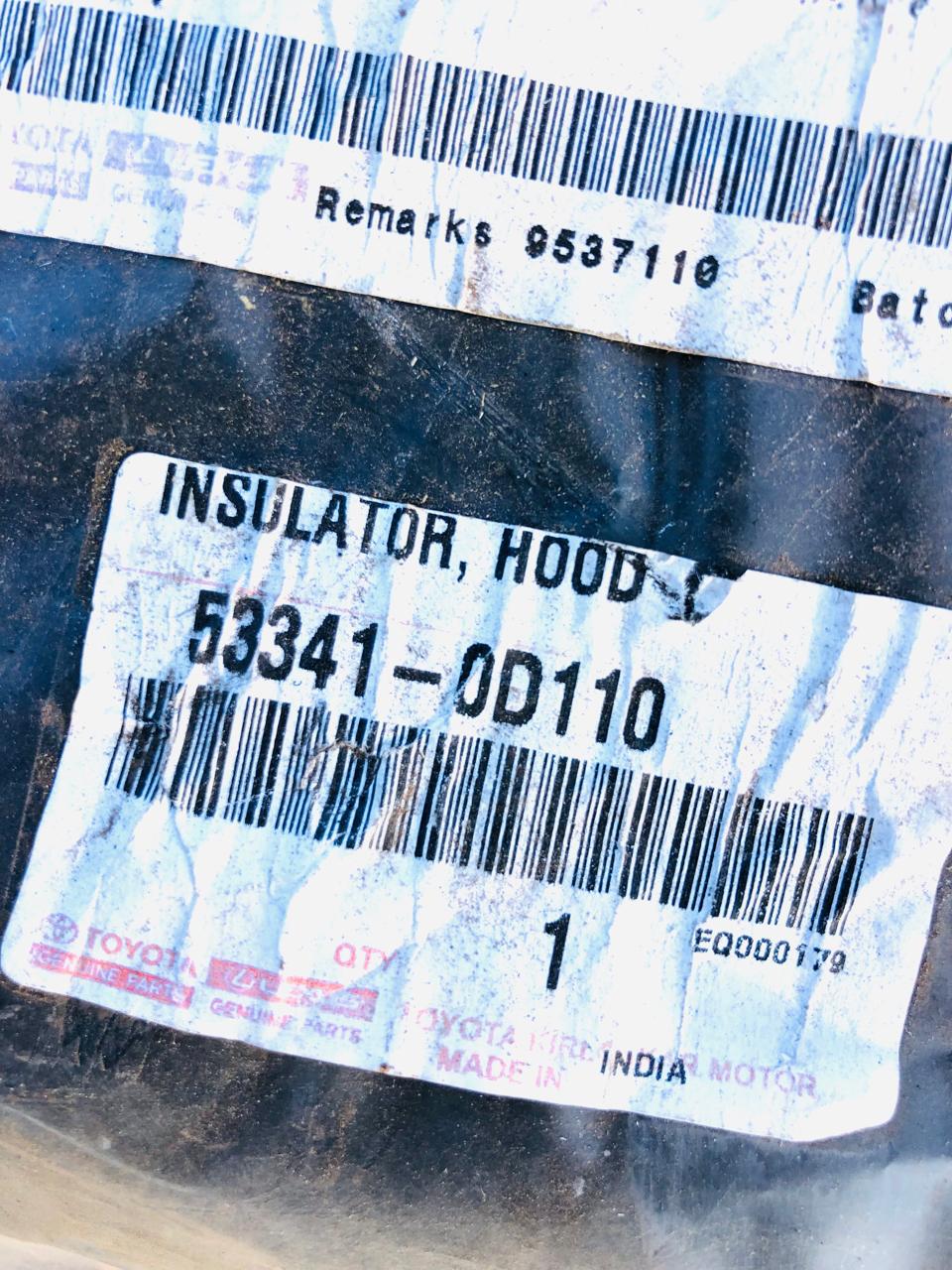 Toyota Etios bonnet insulator - Private Seller Toyota Etios bonnet insulator - Private Seller