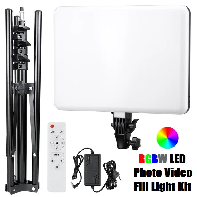 Professional Video & Photo MultiColour RGBW Remote Controlled LED Light Kit. NEW