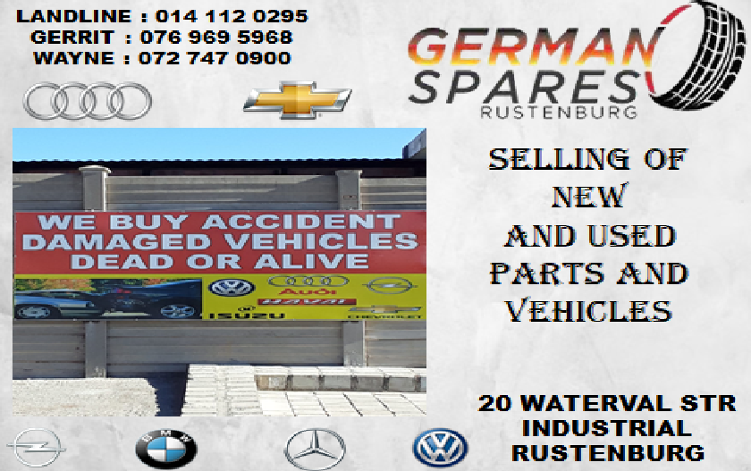 GERMAN SPARES RUSTENBURG NEW AND USED SPARES FOR SALE - Private Seller GERMAN SPARES RUSTENBURG NEW AND USED SPARES FOR SALE - Private Seller