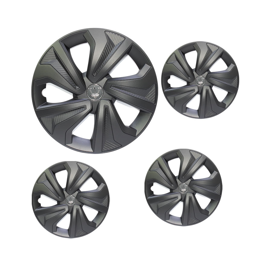 13″ Matt Black & Carbon Finish Wheel Caps (set of 4)