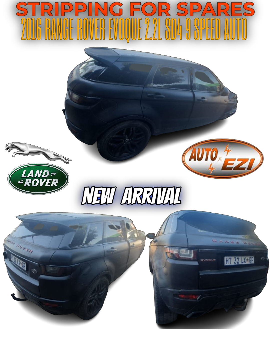 RANGE ROVER EVOQUE 2016 MODEL 2.2L SD4 STRIPPING FOR SPARES - Private Seller