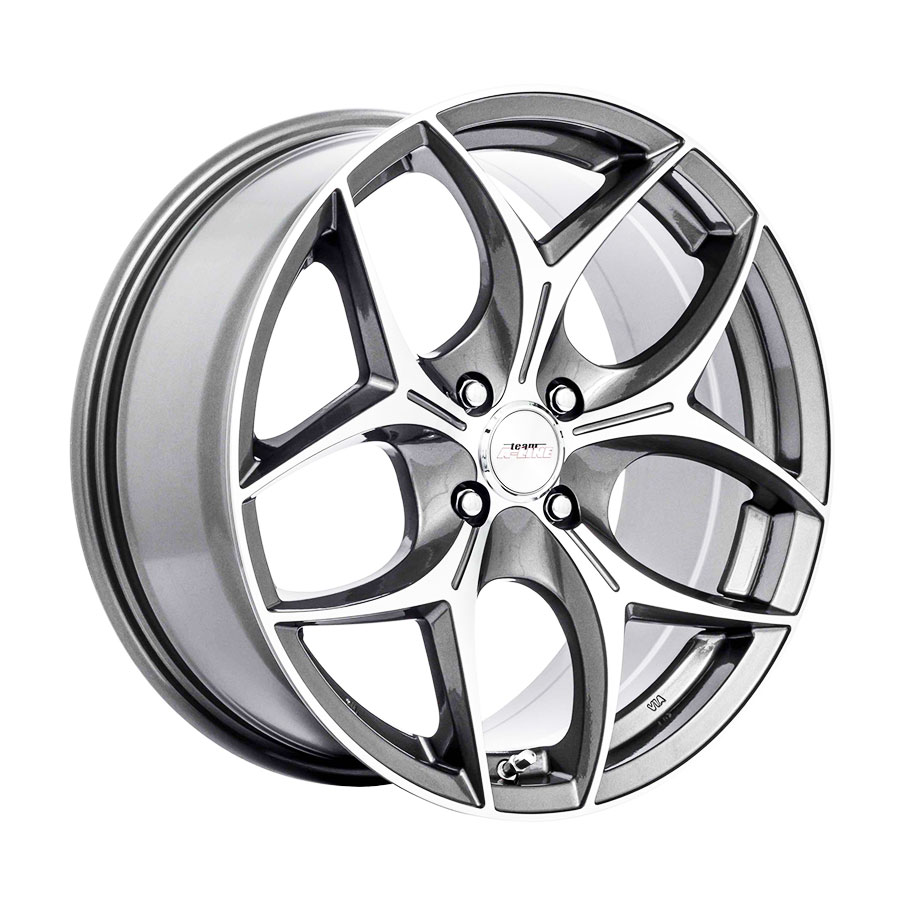 14″ A-Line Flyer 4/100 & 4/108 Gunmetal Machine Finish Alloy Wheels