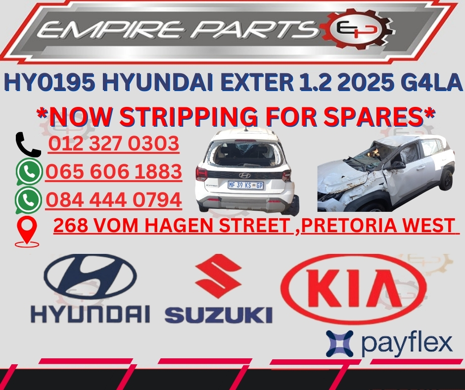 HY0195 HYUNDAI EXTER 2025 1.2 G4LA *NOW STRIPPING FOR SPARES* - Private Seller