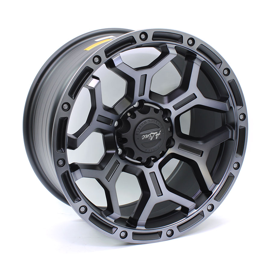 18″ A-Line Outlaw 6/136 Satin Black Smoked Tint Alloy Wheels