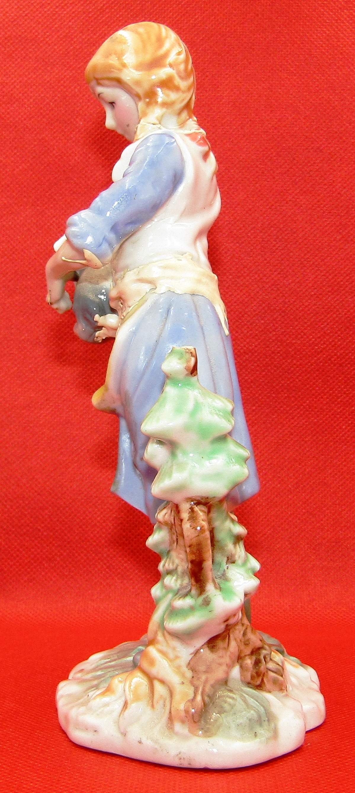 Girl with Rabbit Porcelain Figurine - flawed