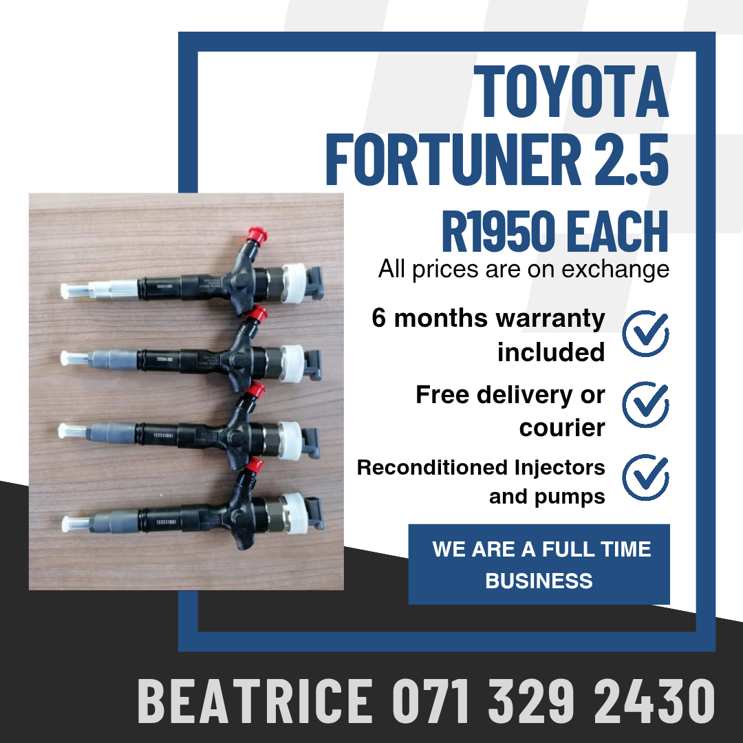 TOYOTA FORTUNER 2.5 INJECTORS FOR SALE WITH WARRANTY - Private Seller TOYOTA FORTUNER 2.5 INJECTORS FOR SALE WITH WARRANTY - Private Seller