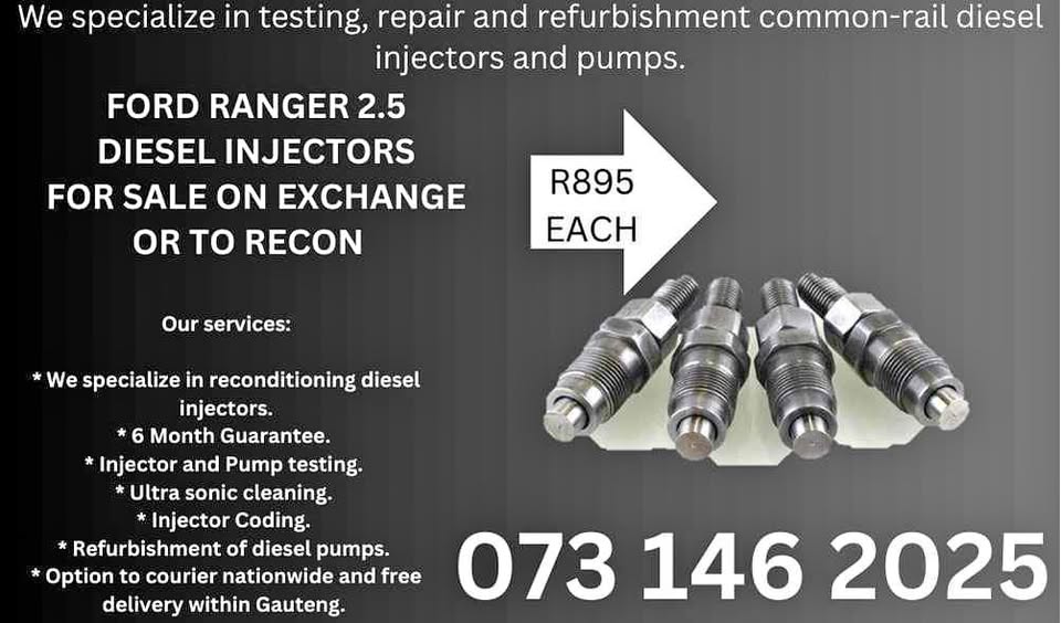 Ford Ranger 2.5 WL Mechanical Diesel Injectors for sale courier Nationwide - Private Seller Ford Ranger 2.5 WL Mechanical Diesel Injectors for sale courier Nationwide - Private Seller