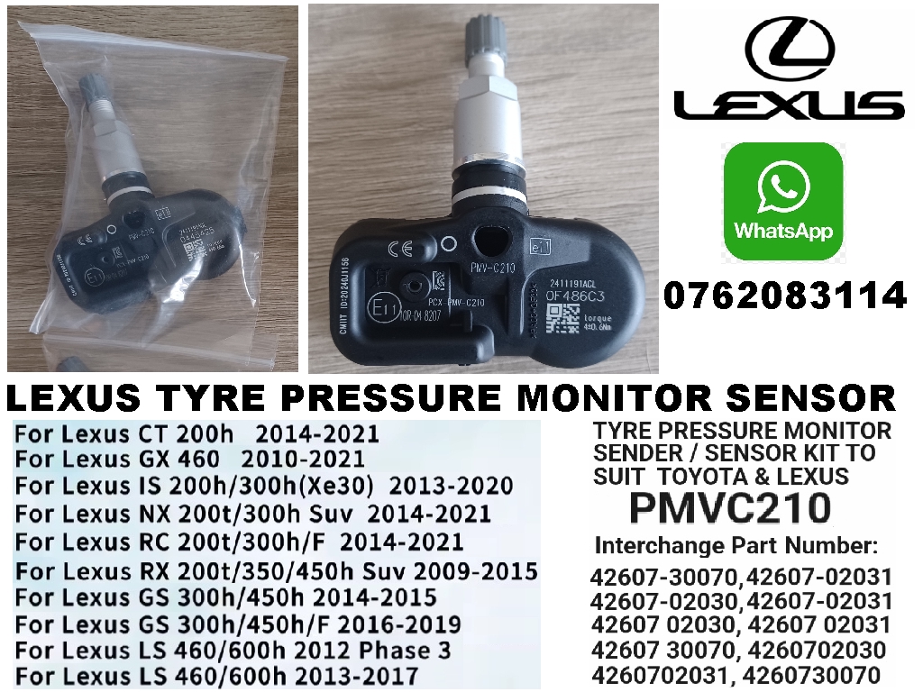 Lexus Tyre pressure monitor sensors