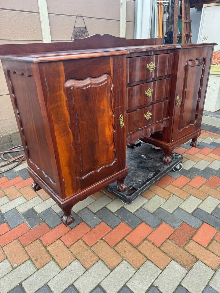 Antique ball and claw imbuia side board