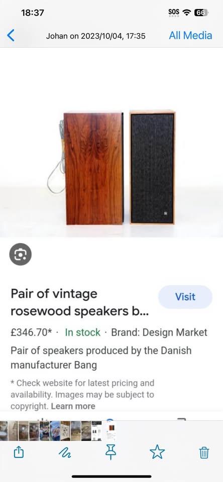 Vintage B&O Beomaster 1000 speakers, tuner/amplifier