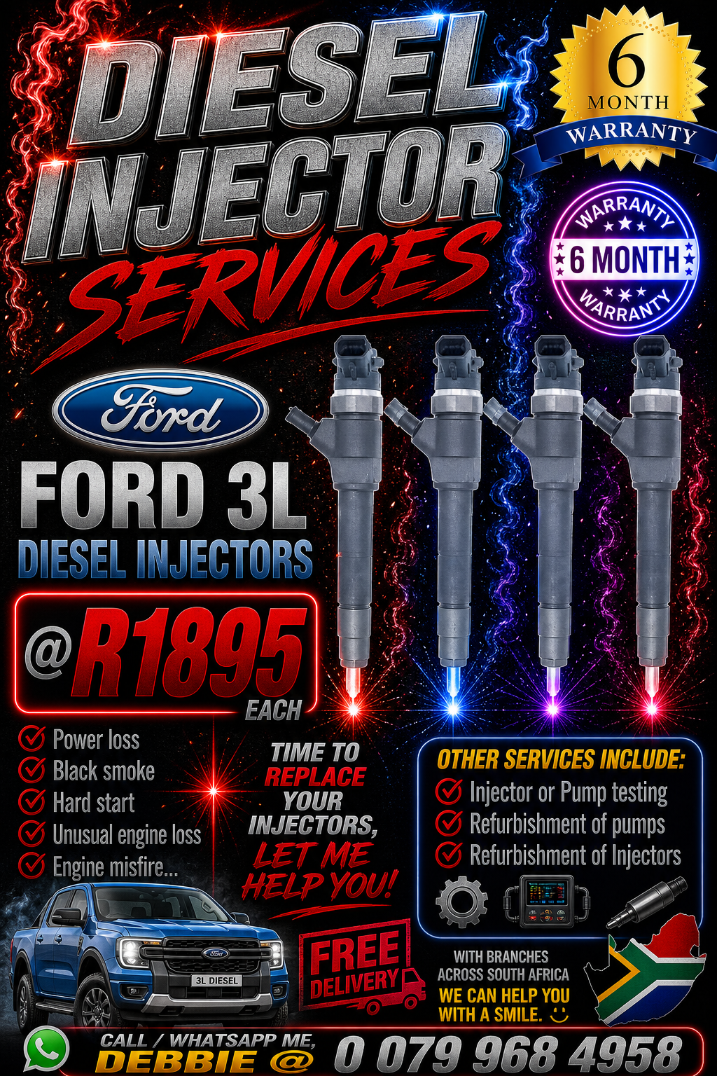 ford ranger 2,4 wl/ford ranger 3l injectors - Private Seller ford ranger 2,4 wl/ford ranger 3l injectors - Private Seller