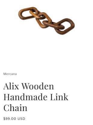 Hand carved wood chain