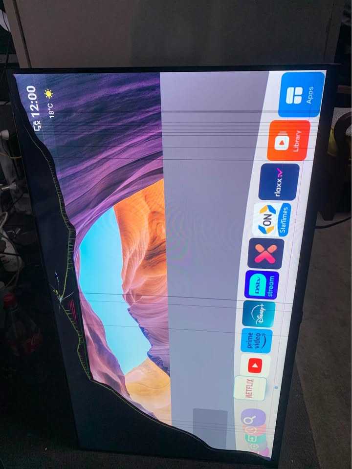 Dixon 42 inch smart tv got ink on screen inside