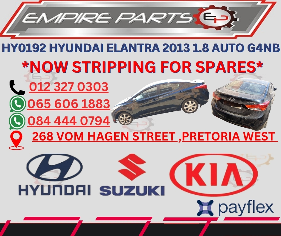 HY0192 HYUNDAI ELANTRA 2013 1.8 AUTOMATIC G4NB *NOW STRIPPING FOR SPARES* - Private Seller