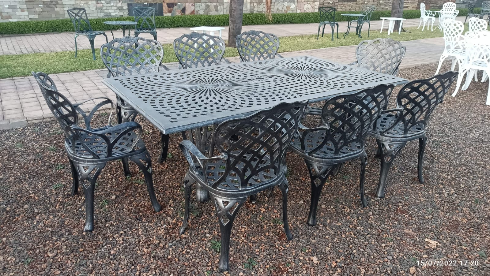 black cast aluminum patio chairs