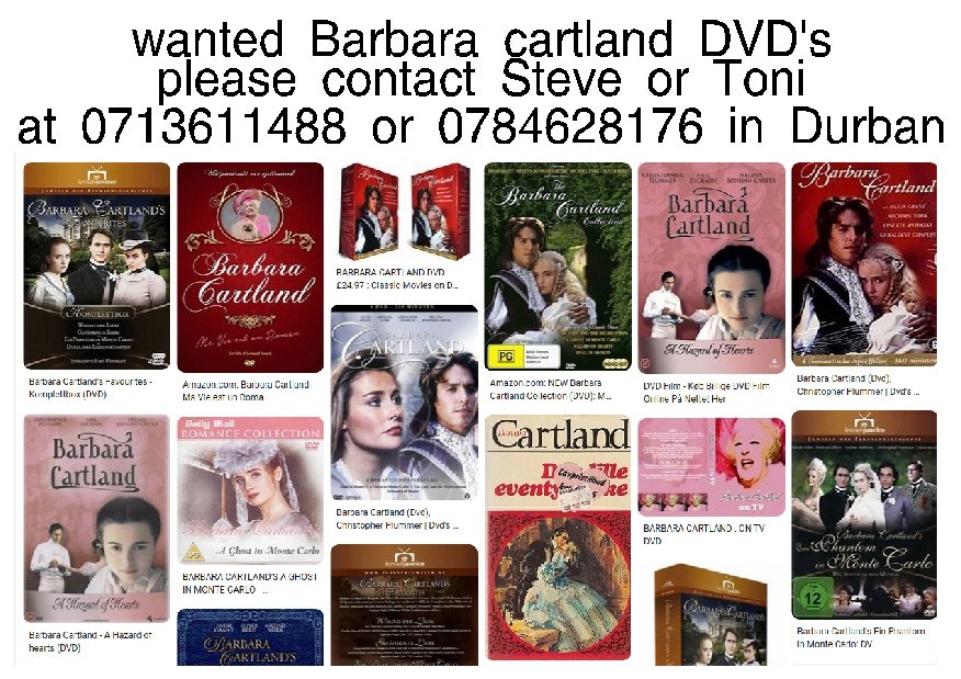 Wanted Barbara Cartland DVD's