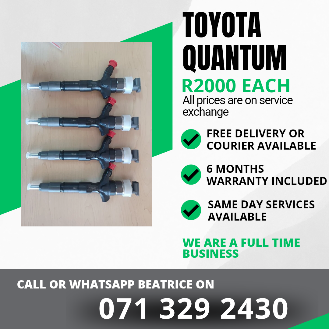 TOYOTA QUANTUM DIESEL INJECTORS FOR SALE WITH WARRANTY - Private Seller TOYOTA QUANTUM DIESEL INJECTORS FOR SALE WITH WARRANTY - Private Seller